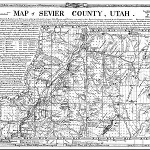 Carte du comté de Sevier, Utah, 1915
