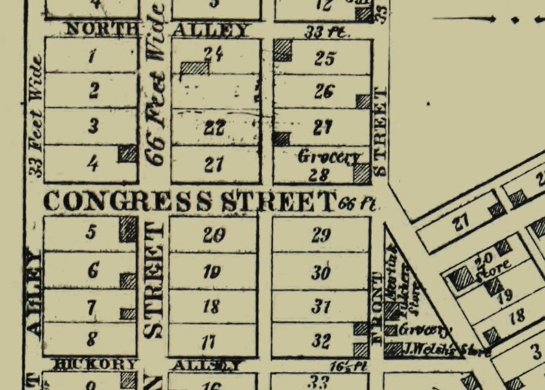 1858 Town Map of Genoa Pickaway County Ohio Etsy