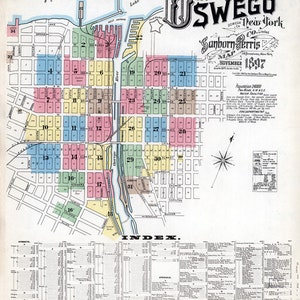 1897 Map of Oswego Oswego County New York