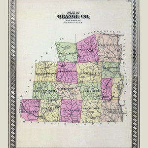 Carte du comté d'Orange, Vermont, 1876