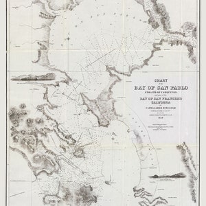 Carte marine de 1850 Baie de San Pablo Californie San Francisco