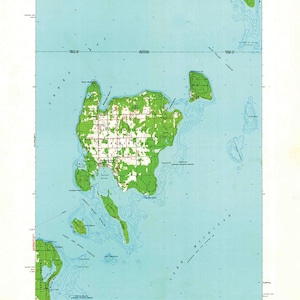 1960 Topo Karte von Washington Island Door County Wisconsin