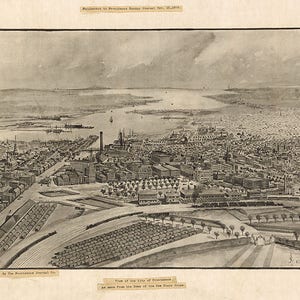 1896 Panorama-Karte von Vorsehung Rhode Island