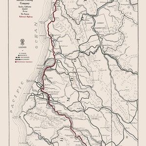 1920 Carte du comté de Humboldt en Californie