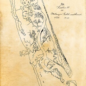1867 Kaart van Matanzas Inlet Saint Johns County, Florida