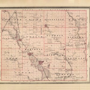 1875-Karte von Mitchell County, Iowa