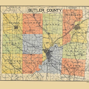 1914 Map of Butler County Ohio