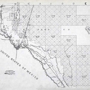 1893 Farm Line Map of El Paso County Texas