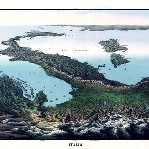 1800 Panorama-Karte von Italien