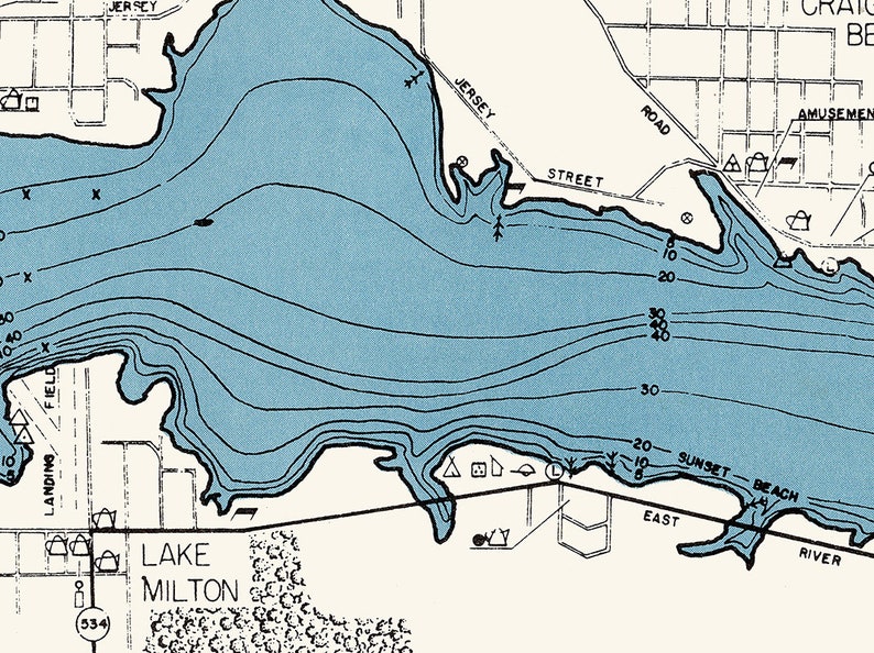 1960 Map of Lake Milton Mahoning County Ohio Etsy