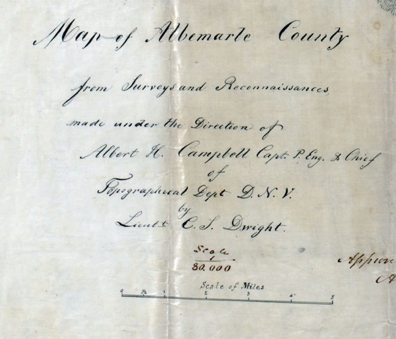 1864 Map of Albemarle County Virginia Family Names Genealogy Etsy