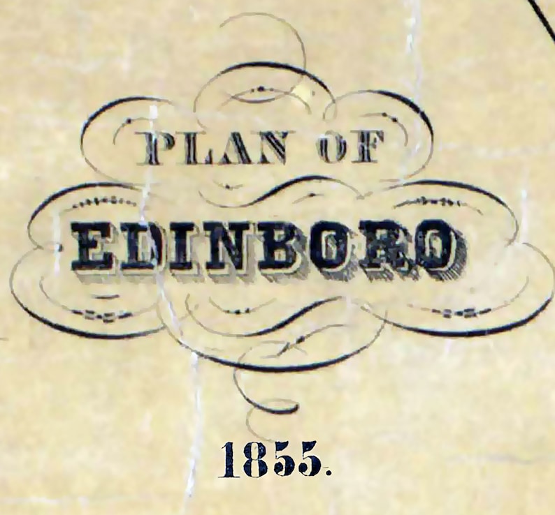 1855 Town Map of Edinboro Erie County Pennsylvania Etsy