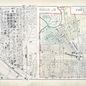 1885 Map of Fort Worth Texas