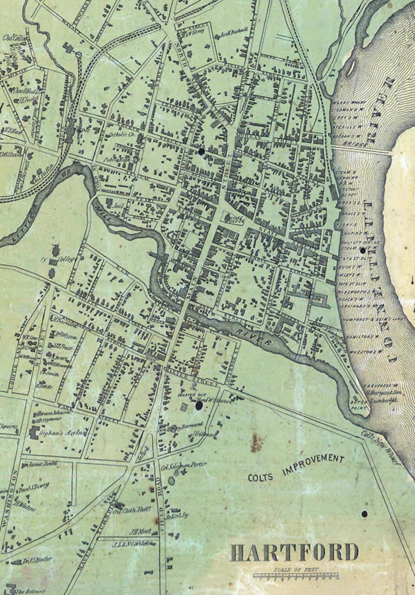 1855 Map of Hartford County Connecticut Genealogy Etsy