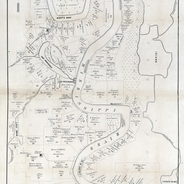 Map of Mississippi Plantations - Etsy