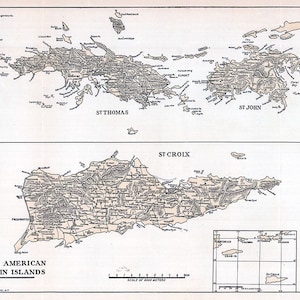 Mapa das Ilhas Virgens Americanas