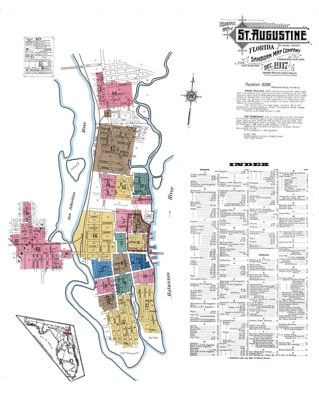 1917 Town Map of Saint Augustine - Il 1080xN.5064104577 Ez6z