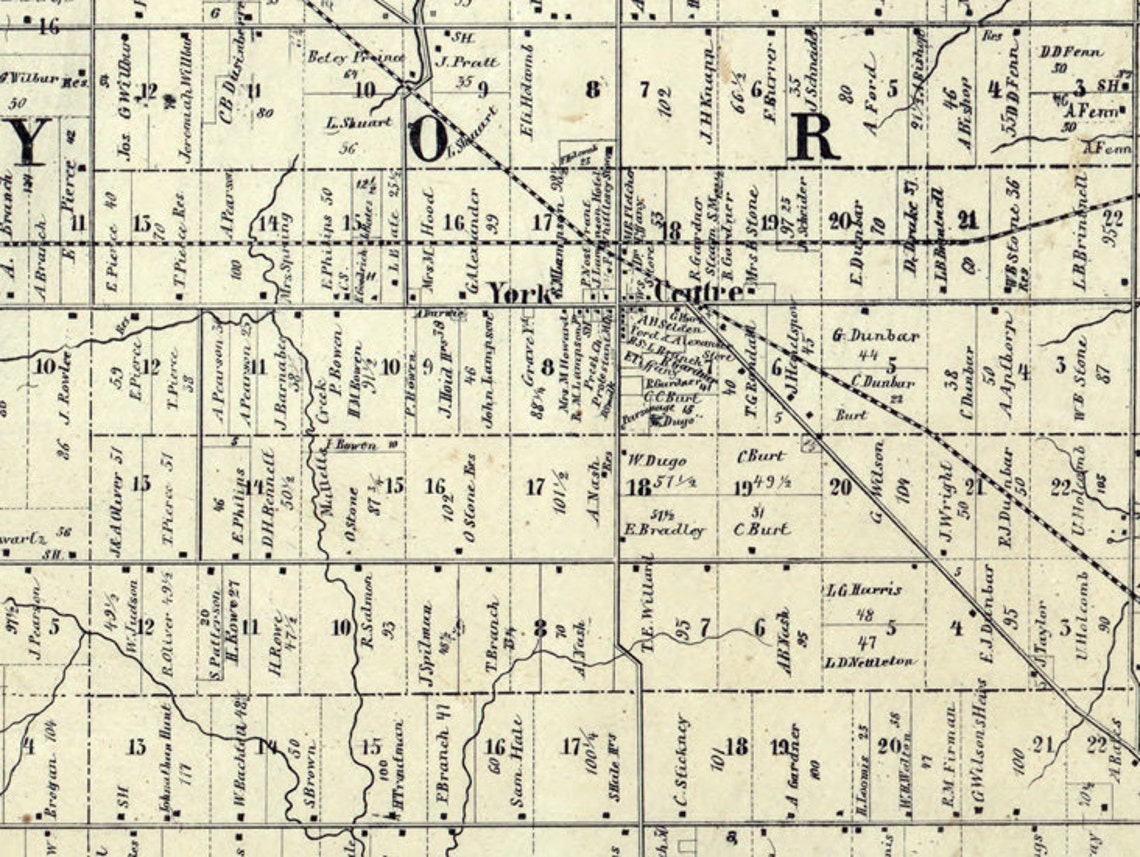 1857 Map of Medina County Ohio Landowners Reprint Etsy