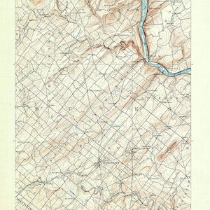 1890 Topo Map of Doylestown PA Quadrangle Bucks County