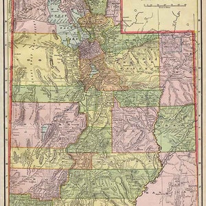 1800s County Map of Utah