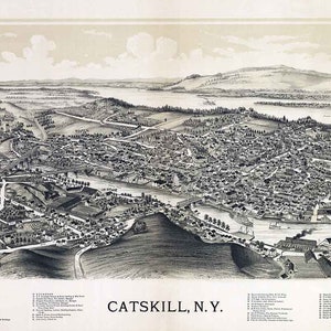 1889 Panoramakarte von Catsmill New York