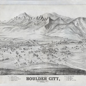 1874 Panoramakarte von Boulder City Colorado