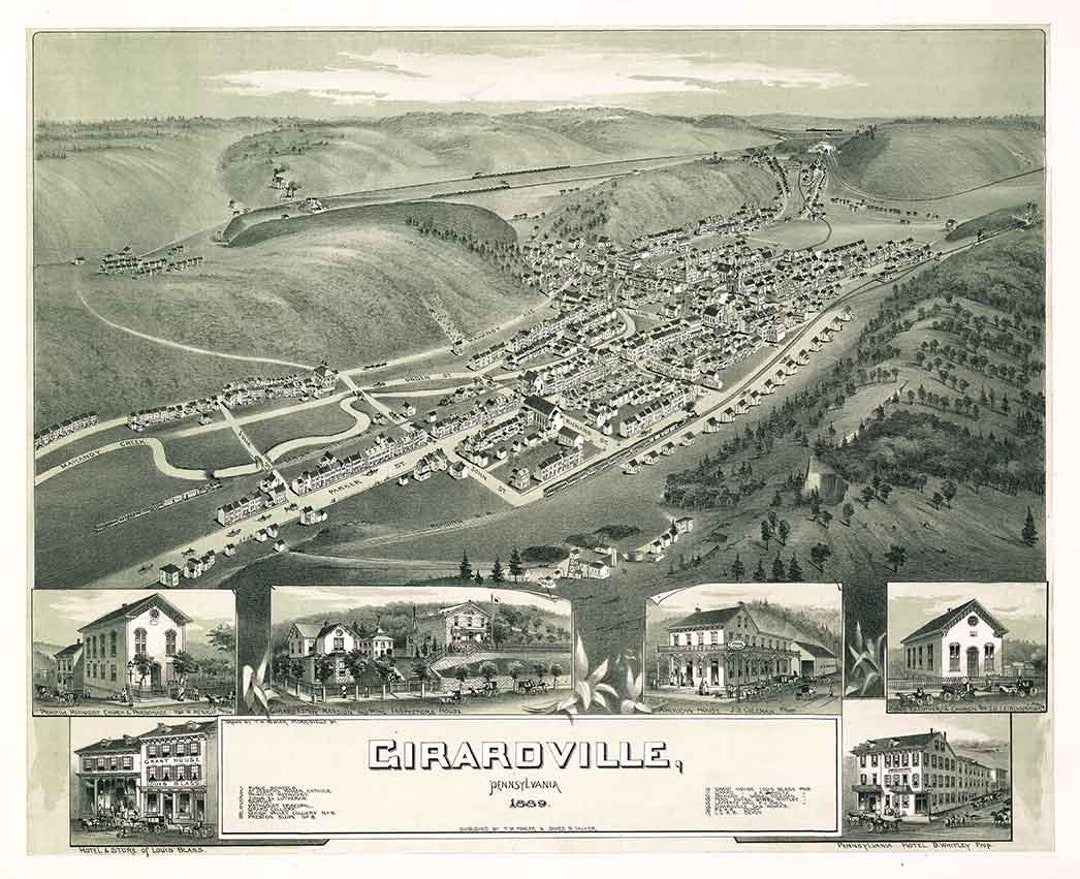 1889 Panoramic Map of Girardville Pennsylvania Etsy
