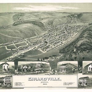 1889 Panorama-Karte von Girardville Pennsylvania