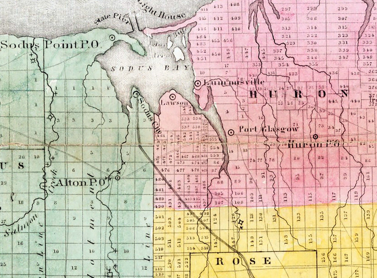 1829 Farm Line Map of Wayne County New York Etsy Canada