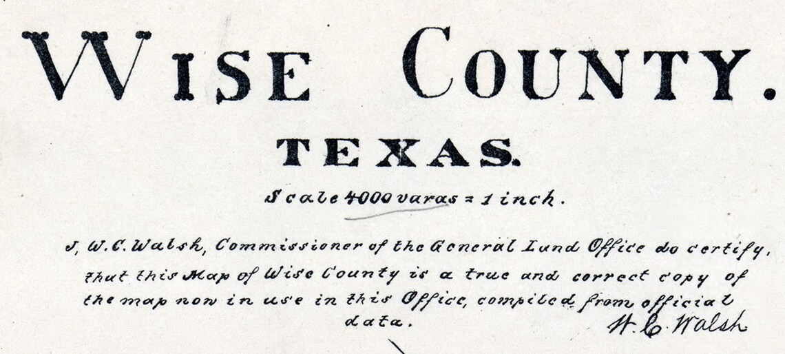 1879 Map of Wise County Texas Etsy