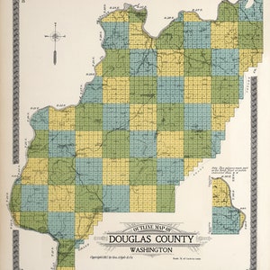 1915-Karte von Douglas County Washington