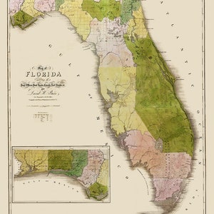 Kaart van Florida uit 1839