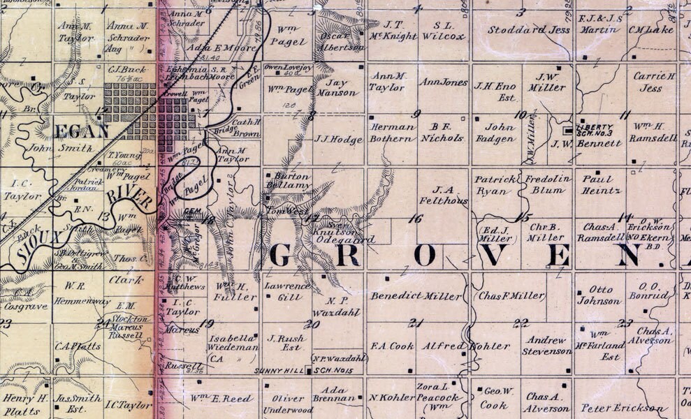 1896 Map of Moody County South Dakota Egan Etsy UK