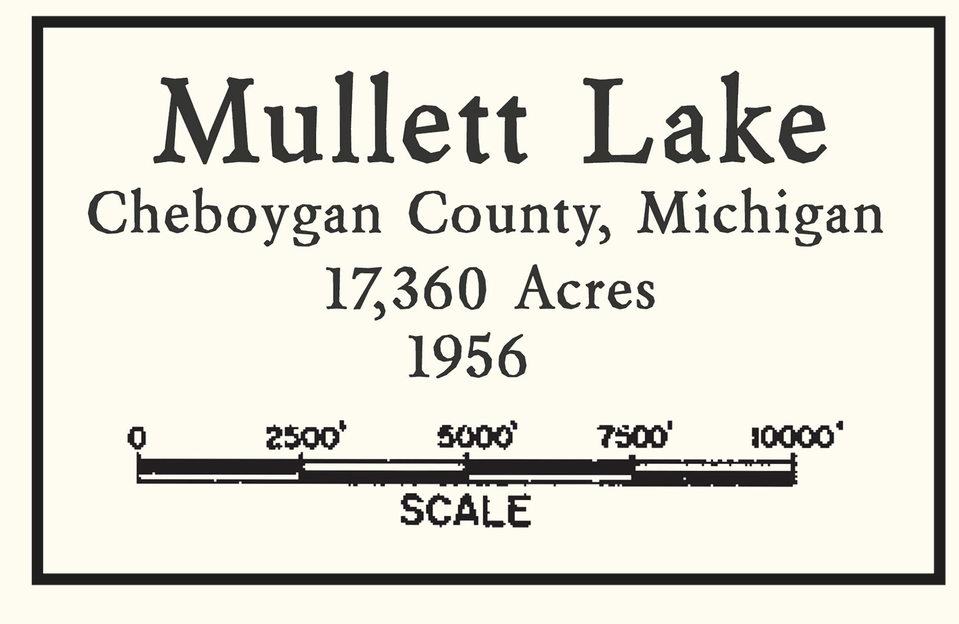 1956 Map of Mullett Lake Cheboygan County Michigan Etsy Finland