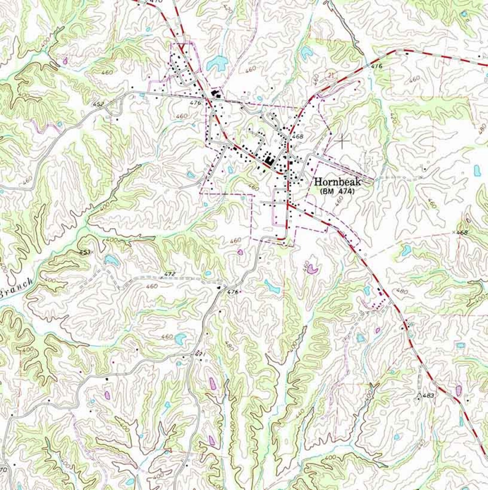 1964 Topo Map of Hornbeak Tennessee Elbridge Etsy
