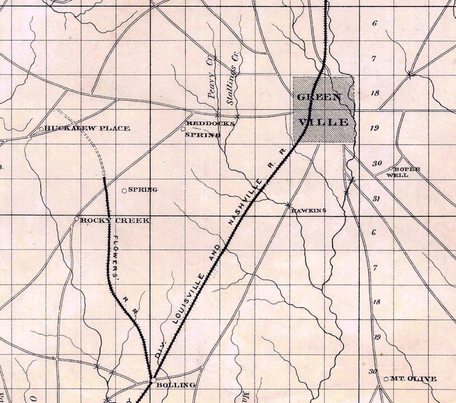 1884 Map of Butler County Alabama - Etsy