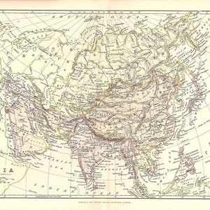1885 Map of Asia