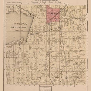 1880 Map of St Marys Township Auglaize County Ohio