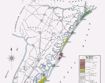 1909 Map of the New Jersey Coast