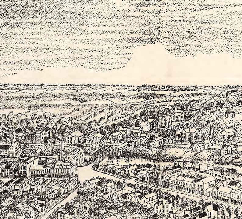 1898 Panoramic Map of Edinboro Pennsylvania Etsy