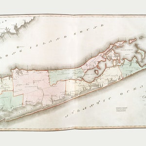 1841 Mapa del condado de Suffolk, Nueva York