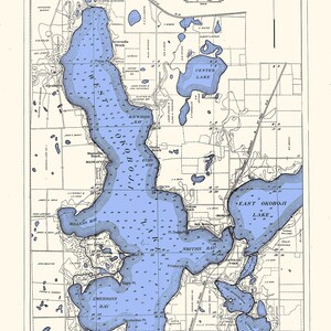 1916 Map of West Okoboji Lake Dickinson County Iowa