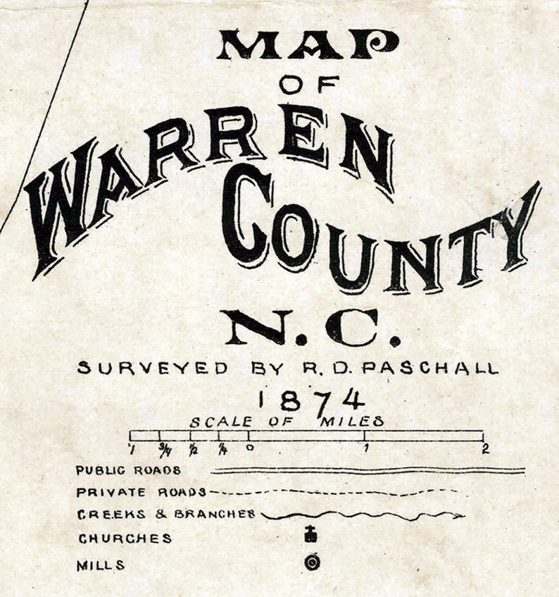 1874 Map of Warren County North Carolina Etsy