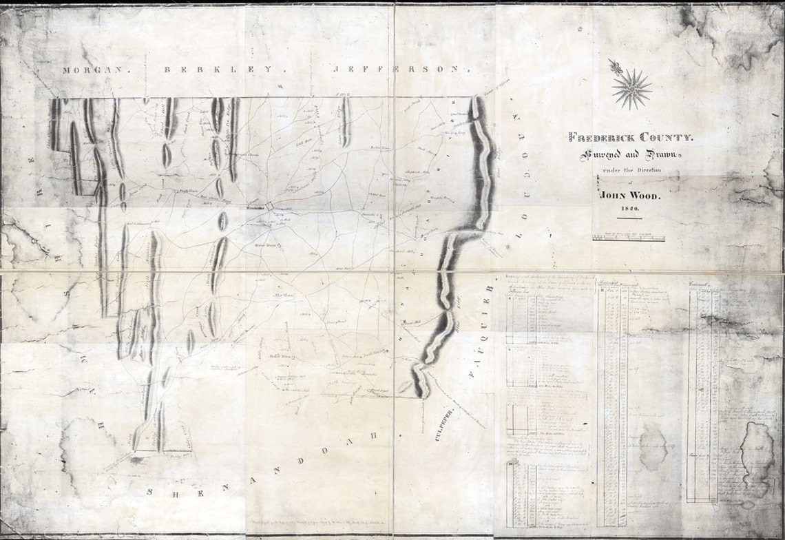 1820 Map of Frederick County Virginia Etsy