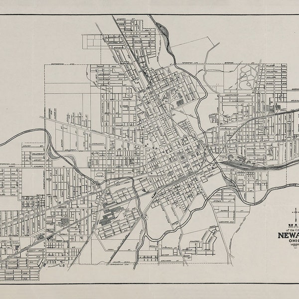 1921 Map of Newark Ohio