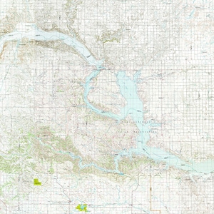 1980 Map of Lake Sakakawea North Dakota Minot Williston