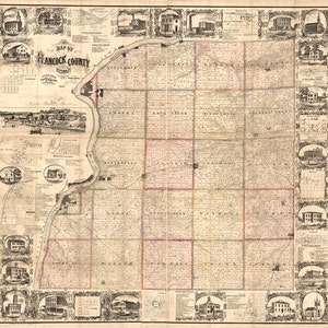 Carte du comté de Hancock, Illinois, Carthage, 1859