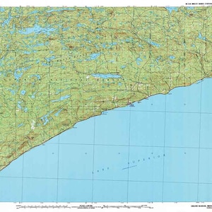 1977 Topo Map of Grand Marais Minnesota Lake Superior
