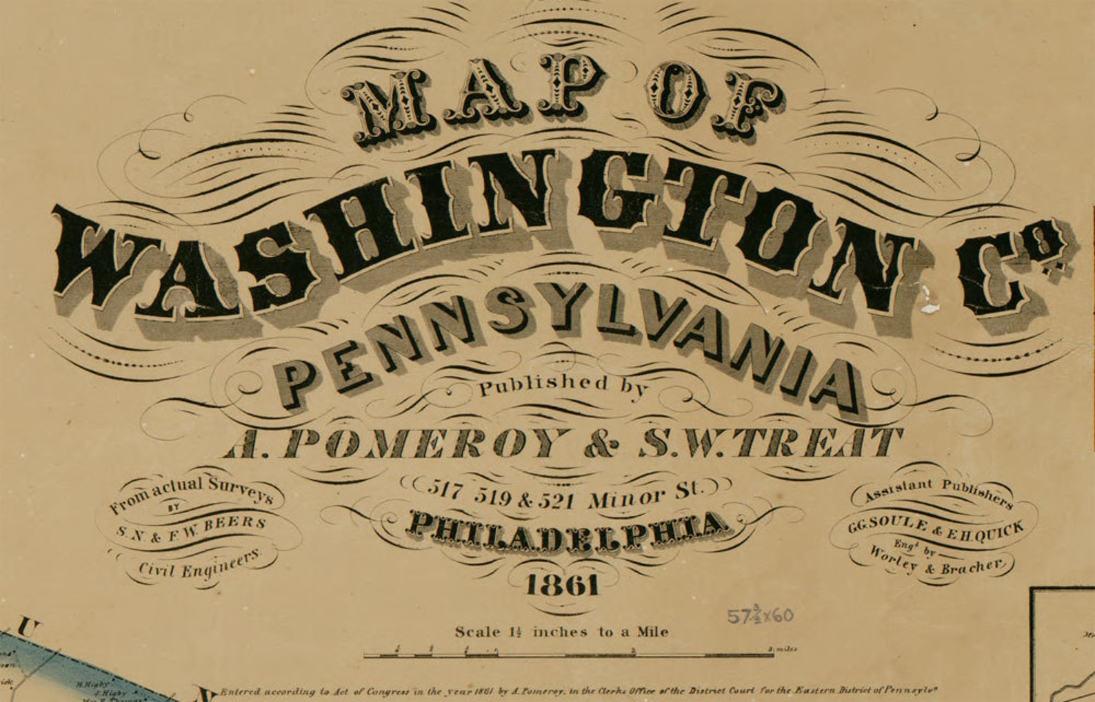 1861 Map of Washington County PA Digital File Etsy
