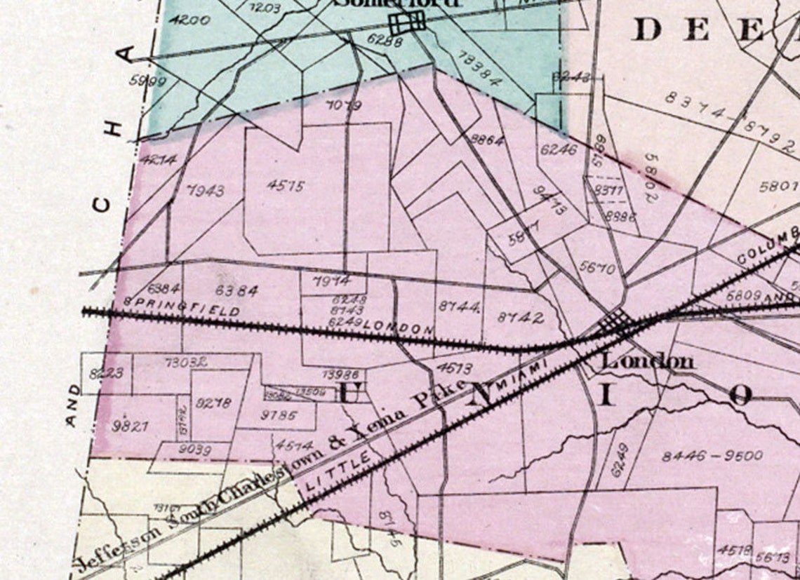 1875 Map of Madison County Ohio Etsy